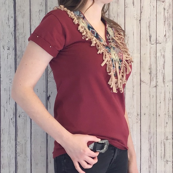 📍SOLD📍VINTAGE Western fringe bolero top small - Picture 5 of 8